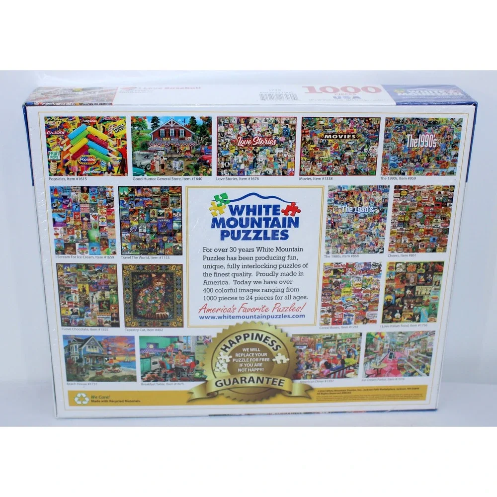 White Mountain Puzzles I Love Baseball 1000 Piece Jigsaw Puzzle Charlie Girard - Picture 2 of 2